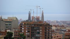 Blick auf die Sagrada Familia vom Parc Güell - Barcelona - Spanien - Mai 2011