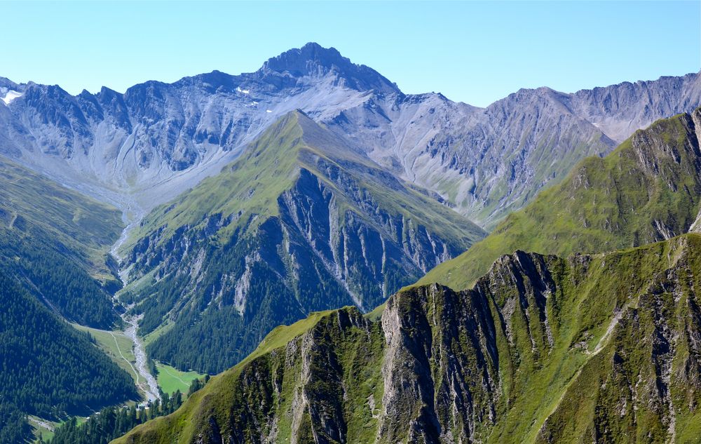 Blick auf die Samnauner Bergwelt aus dem Twinliner