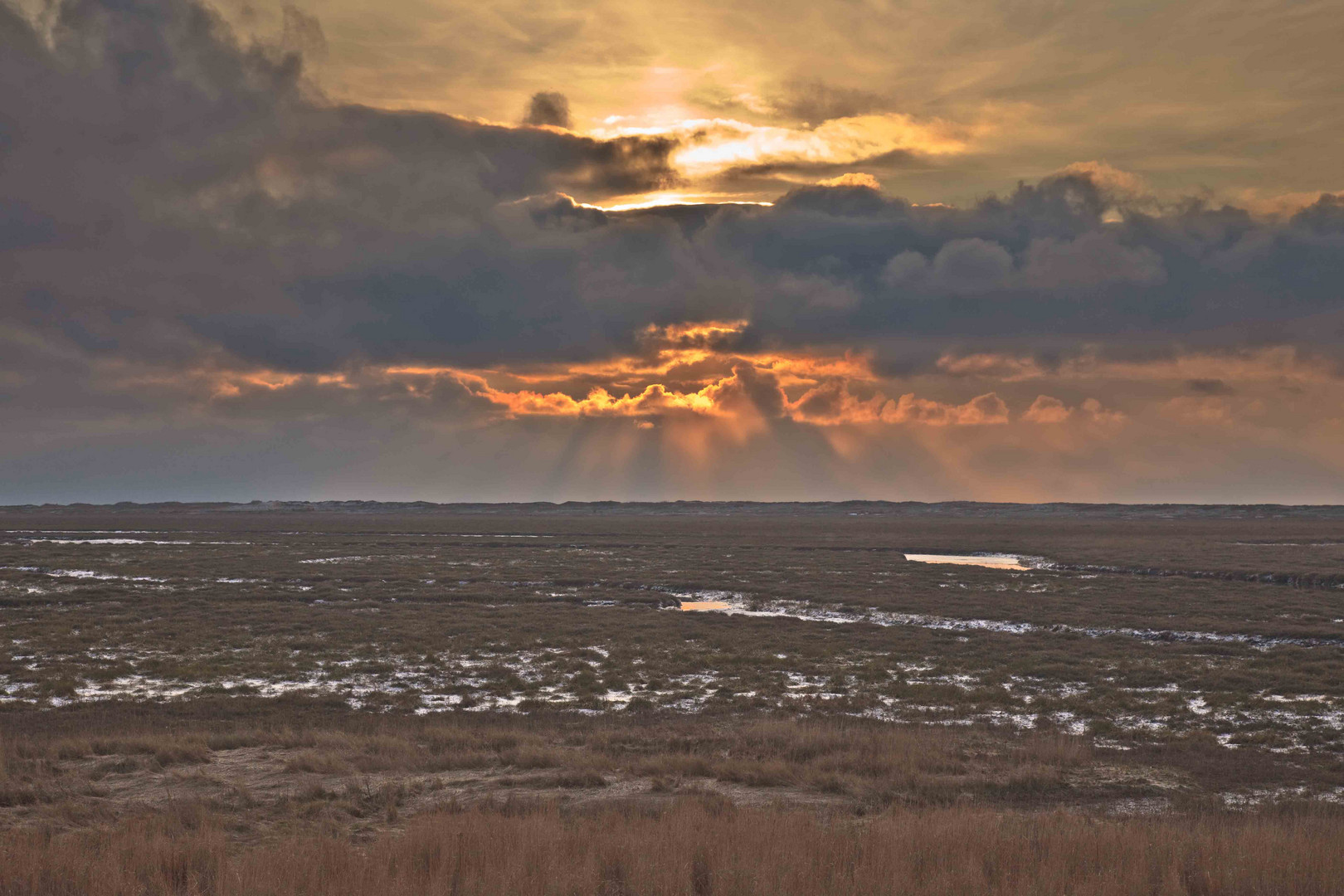 Blick auf die Sandbank am Neujahr