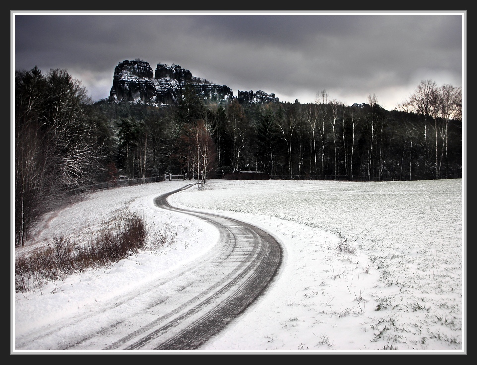 Blick auf die Schrammsteine..