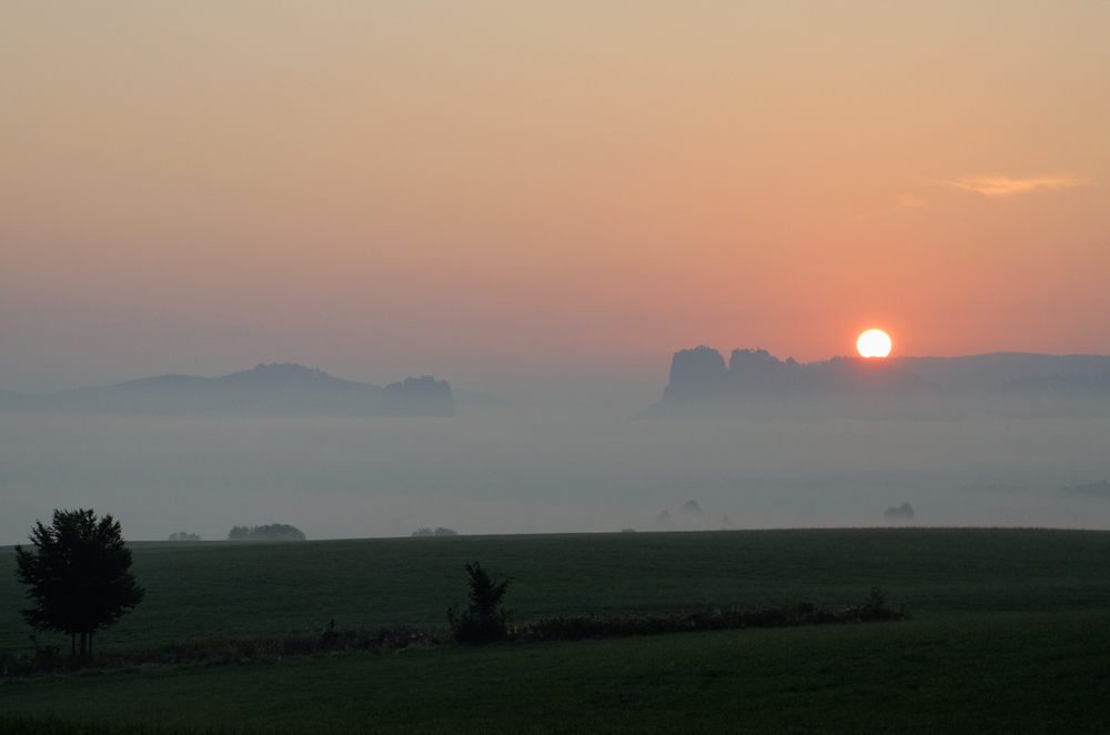 Blick auf die Schrammsteine