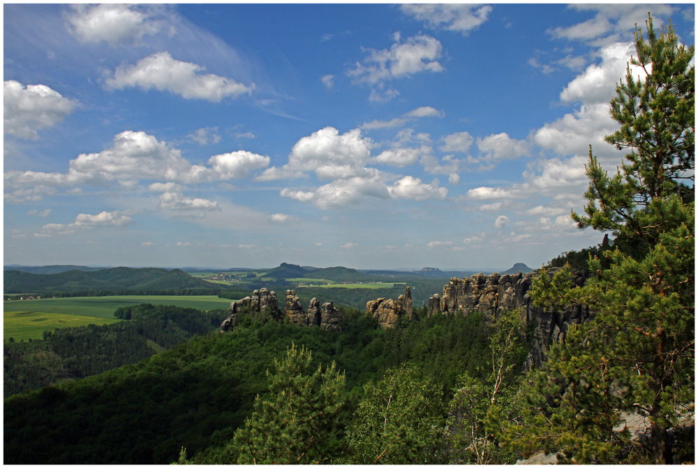 Blick auf die Schrammsteine