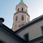 Blick auf die Spitze der Johanneskirche