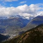 Blick auf die Stadt Visp, Valais Switzerland 