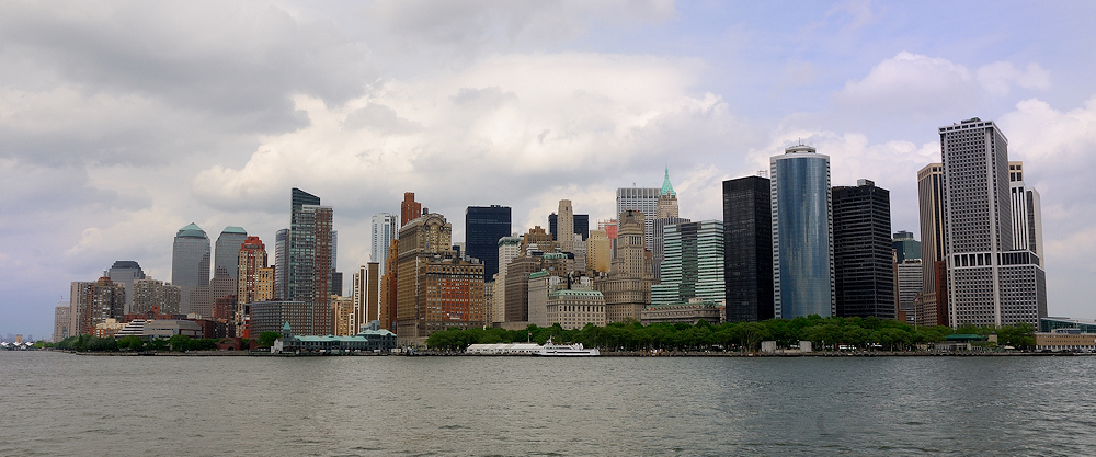 Blick auf die Südspitze von Manhattan, mit Blick auf den Battery Park