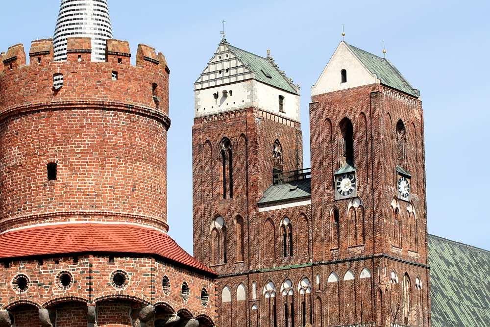 Blick auf die Türme der Marienkirche