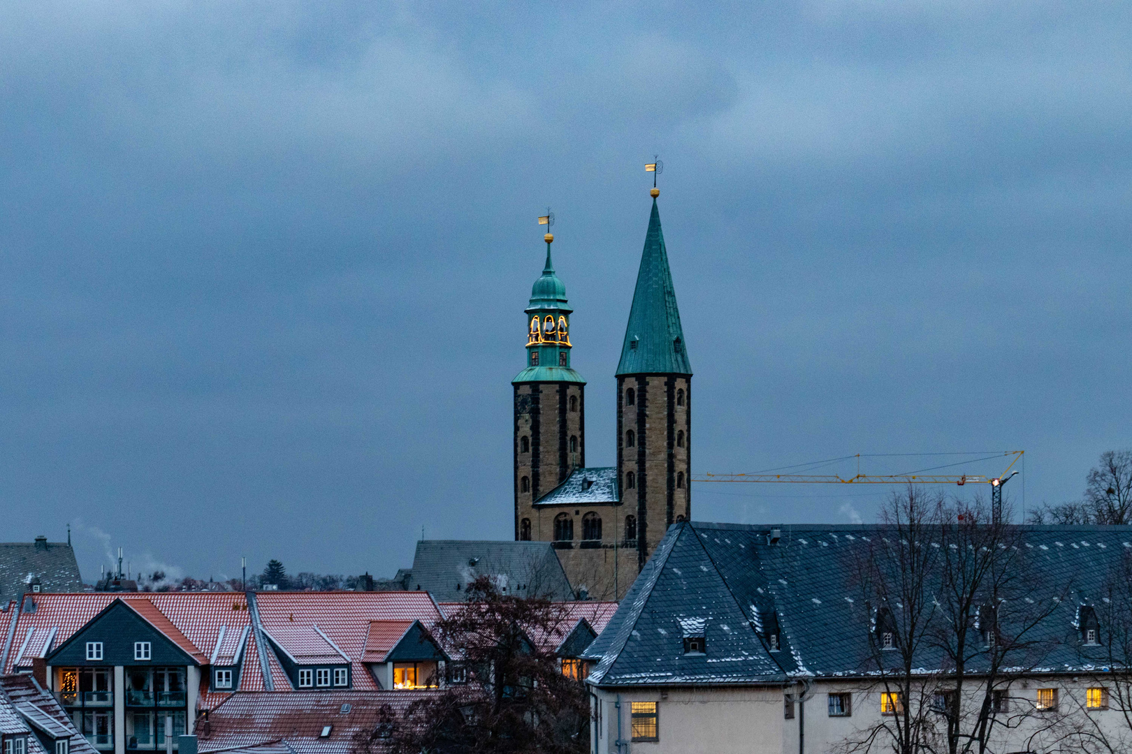 Blick auf die Türme der Marktkirche in Goslar