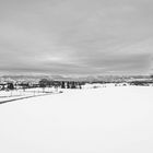 Blick auf die verschneiten Allgäuer Alpen