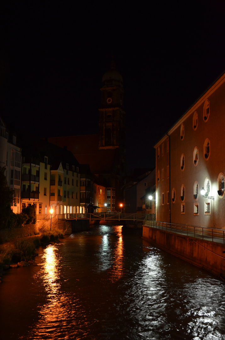 Blick auf die Vils und die St. Martins Kirche in Amberg