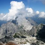 Blick auf die Watzmann Südspitze vom großen Hundstod (2593m) aus gesehen