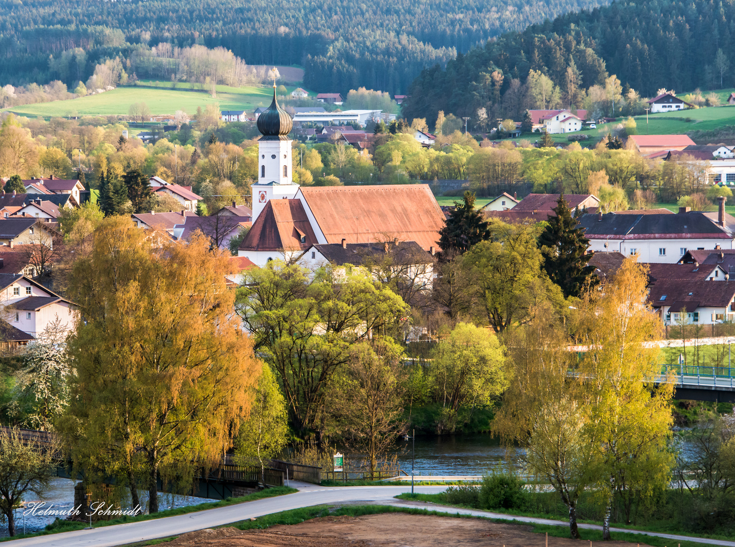 Blick auf Dorfmitte in Miltach