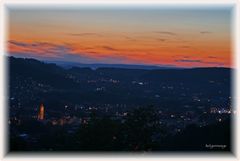 Blick auf Eisenach bei einsetzender Dämmerung