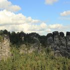 Blick auf Felsen in der Sächsischen Schweiz