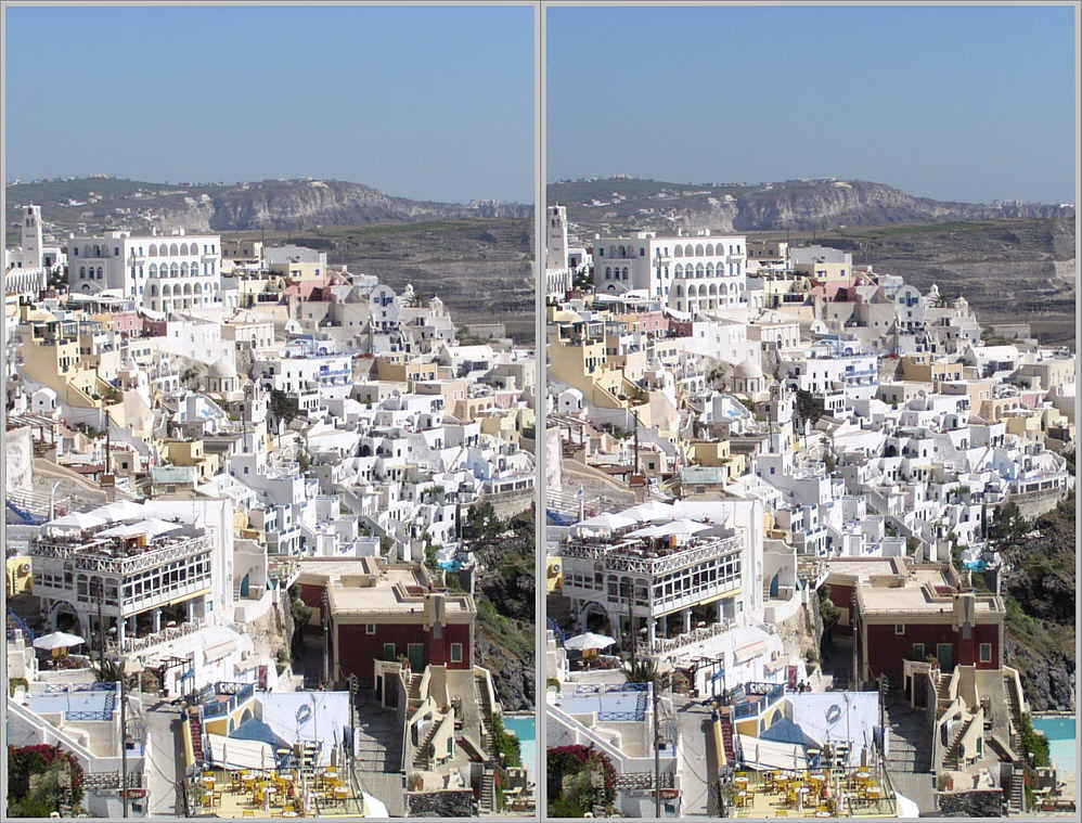 Blick auf Fira, Santorin