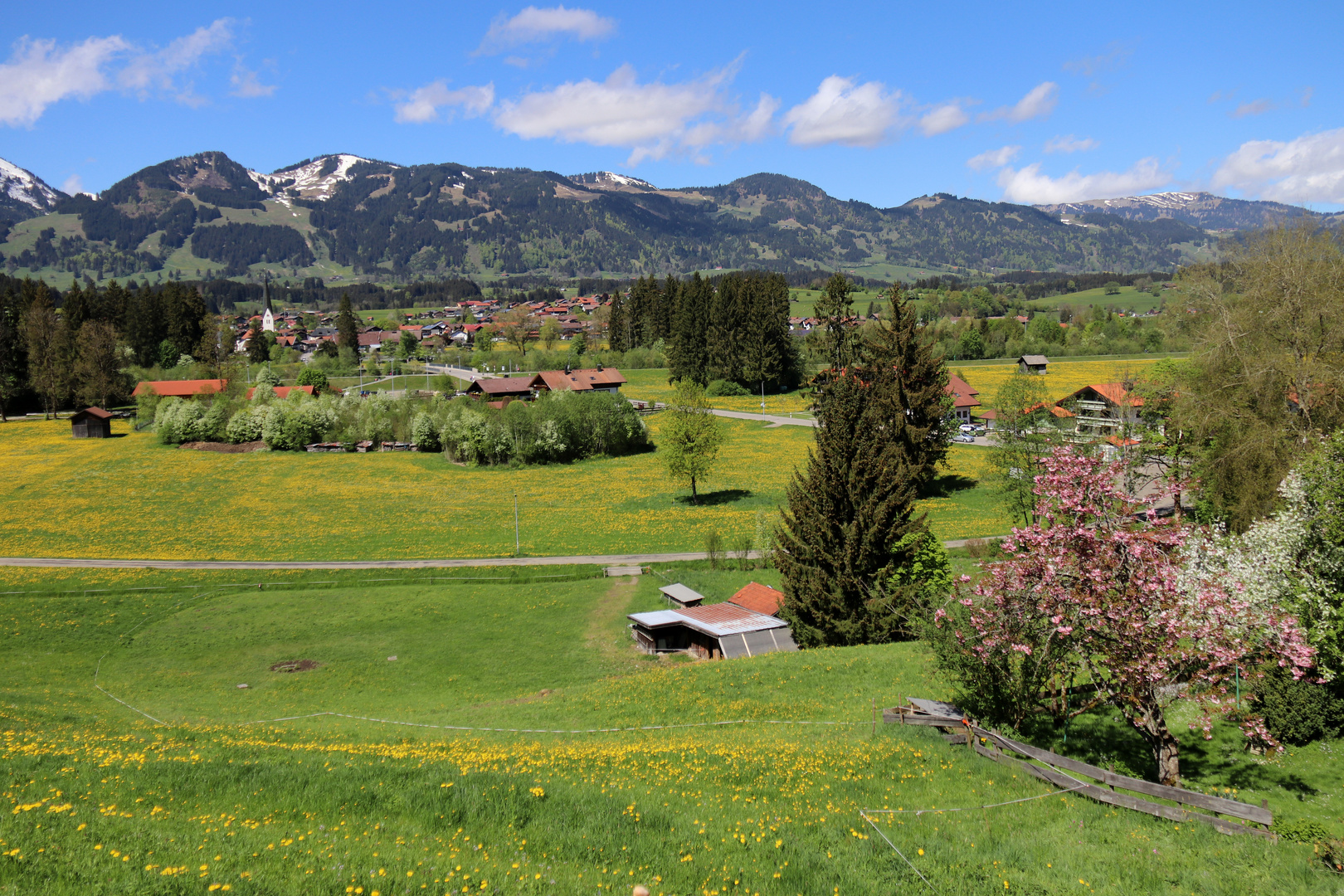 Blick auf Fischen im Allgäu