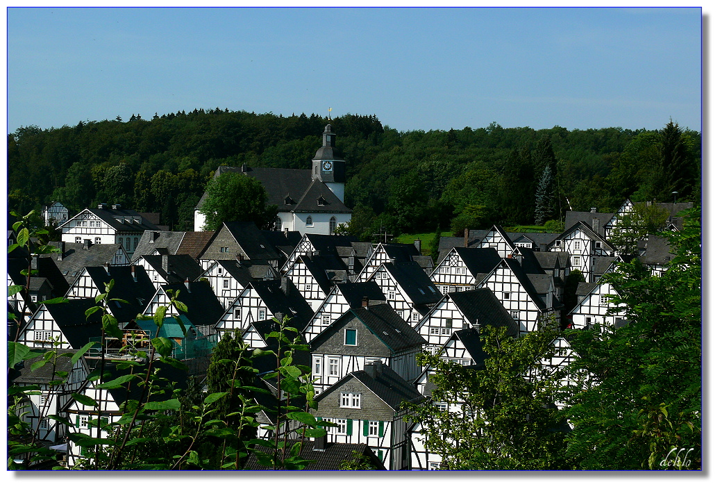 Blick auf Freudenbergs Fachwerkhäuser...