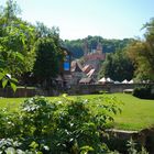 Blick auf Globe Theater und Sudhaus in Schwäbisch Hall