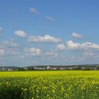 Blick auf Gochsheim aus Richtung Schwebheim mit Raps