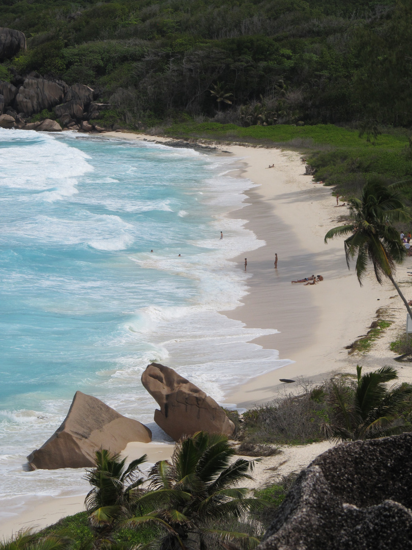 Blick auf Grand`Anse Beach LaDigue