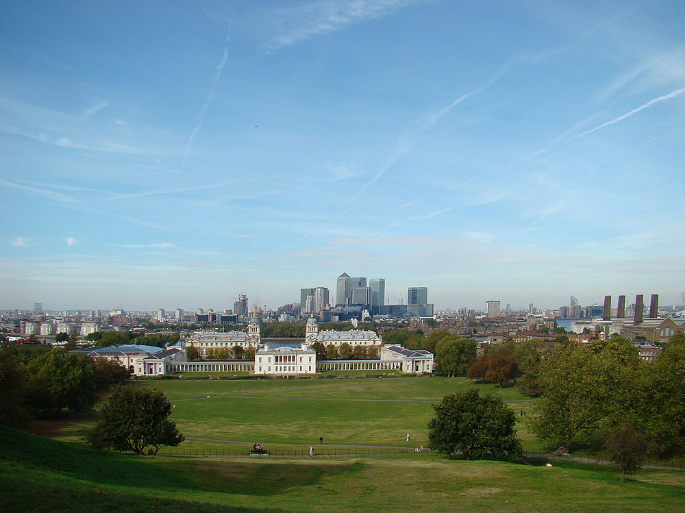 Blick auf Greenwich und London