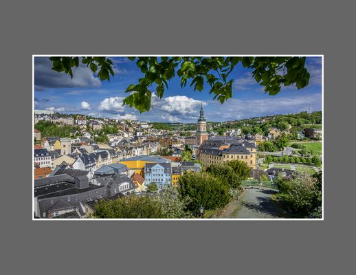 Blick auf Greiz vom Oberen Schloss