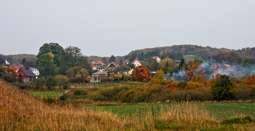 Blick auf Häuserzeilen