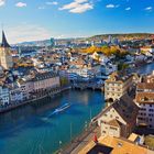 Blick auf herbstliches Zürich, Schweiz