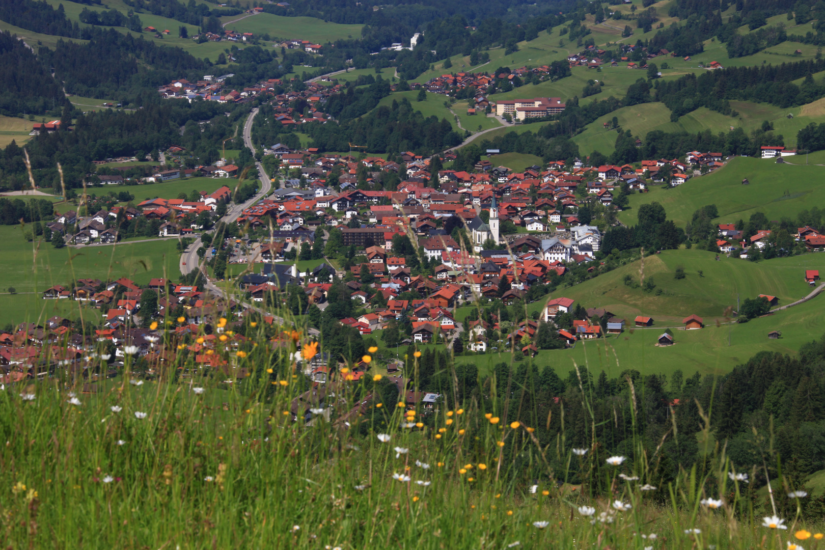 Blick auf Hindelang im Allgäu