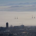 Blick auf Kapstadt im Nebel 