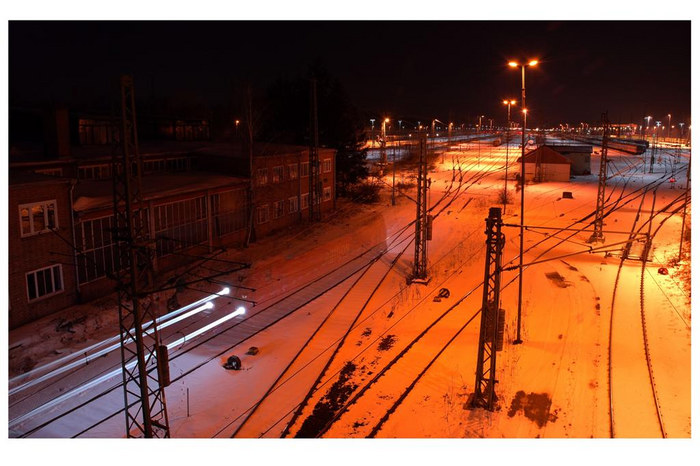 Blick auf Karlsruher Güterbahnhof