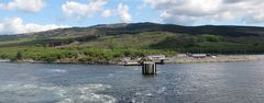 Blick auf Kennacraig Ferry Terminal