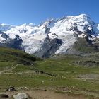 Blick auf Kleines Matterhorn,Breithorn, Lyskamm und Dufourspitze