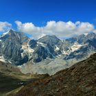 Blick auf Königsspitze, Ebru und Ortler von der Schöntaufspitze