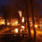 Blick auf Krämerbrücke Erfurt bei Nacht