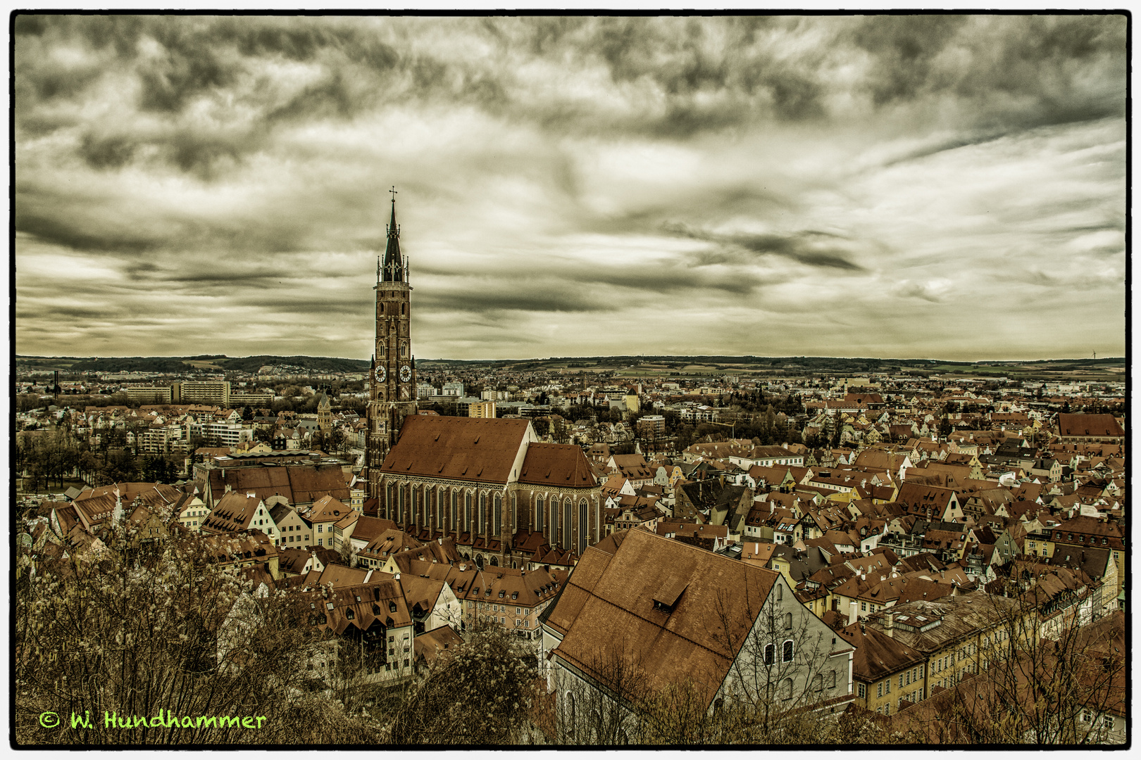 Blick auf Landshut von der Trausnitz aus gesehen