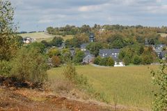 Blick auf Lehesten von einer Schieferhalde