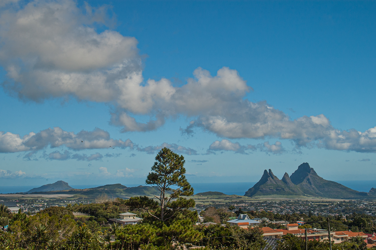 Blick auf Les Trois Mamelles, Mauritius