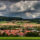 blick auf leubach in der rhön ...