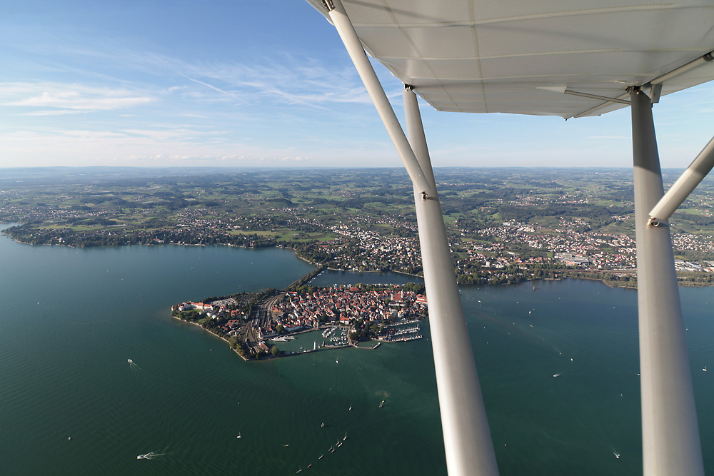 Blick auf Lindau und den Campingplatz