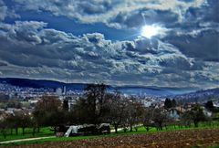 Blick auf Lörrach am Ostermontag