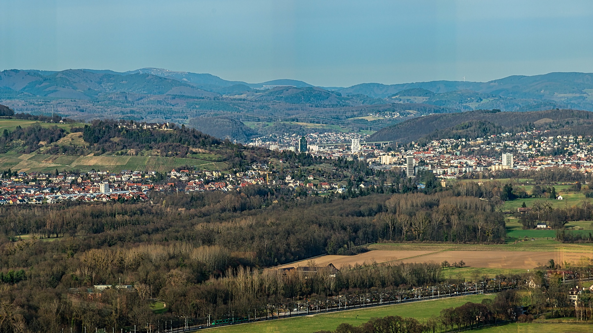 Blick auf Lörrach und