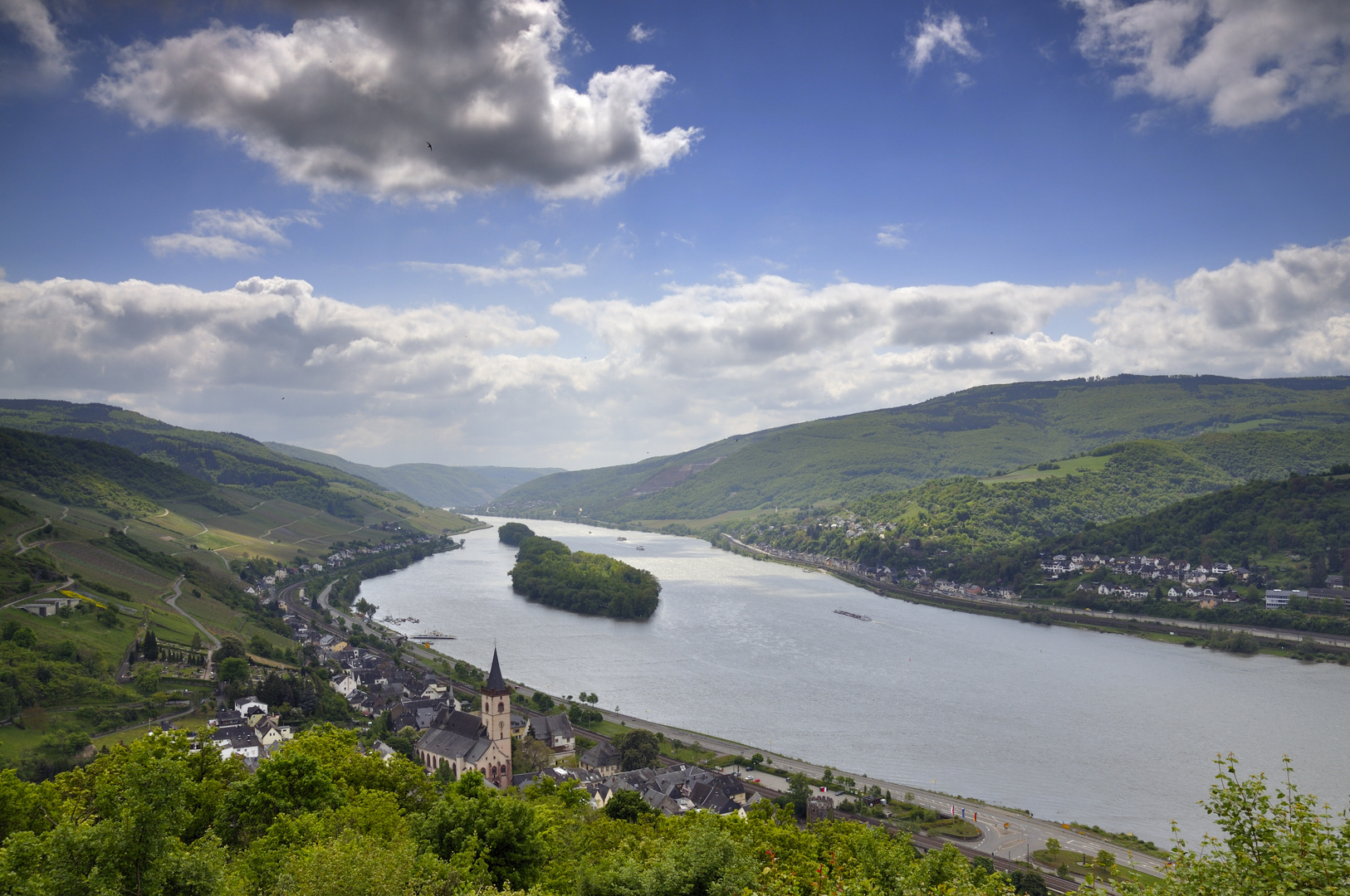 Blick auf Lorch vom Rheinsteig