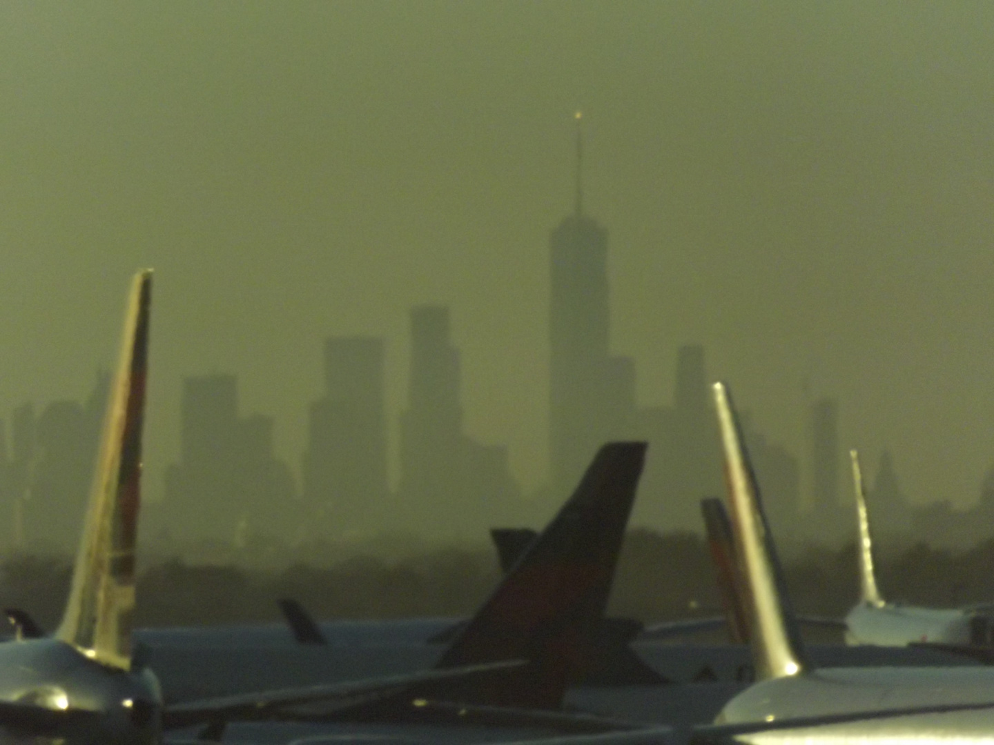 Blick auf Manhattan vom JFK Flughafen