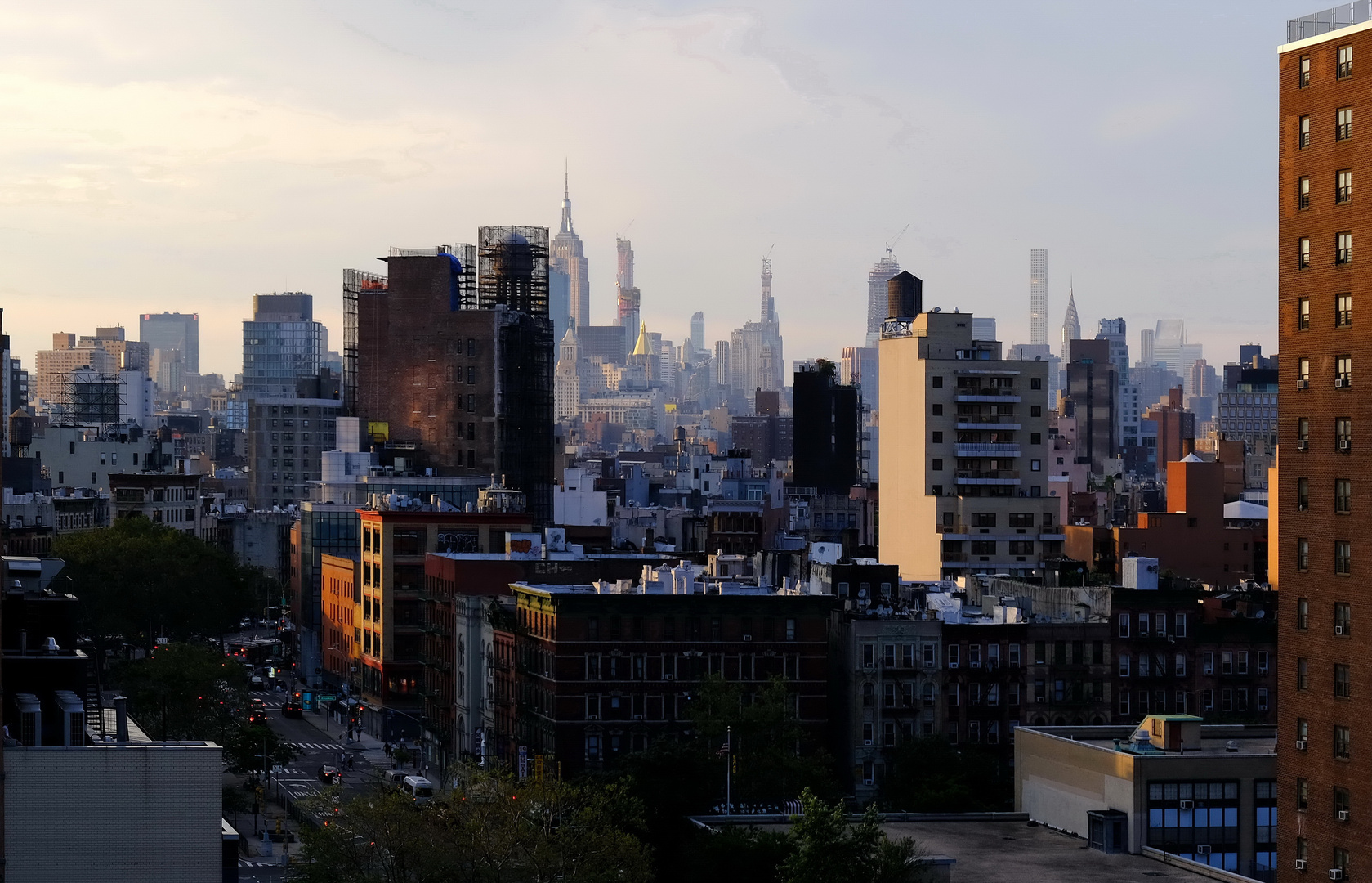 Blick auf Manhattan von der Brooklyn Bridge