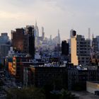 Blick auf Manhattan von der Brooklyn Bridge
