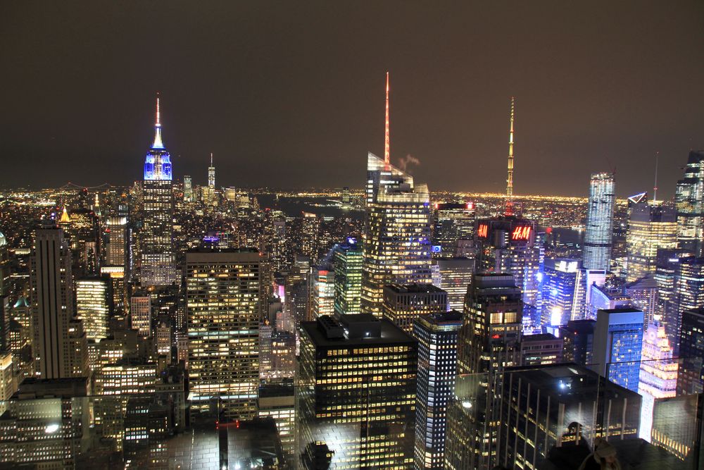 Blick auf Manhatten bei Nacht 