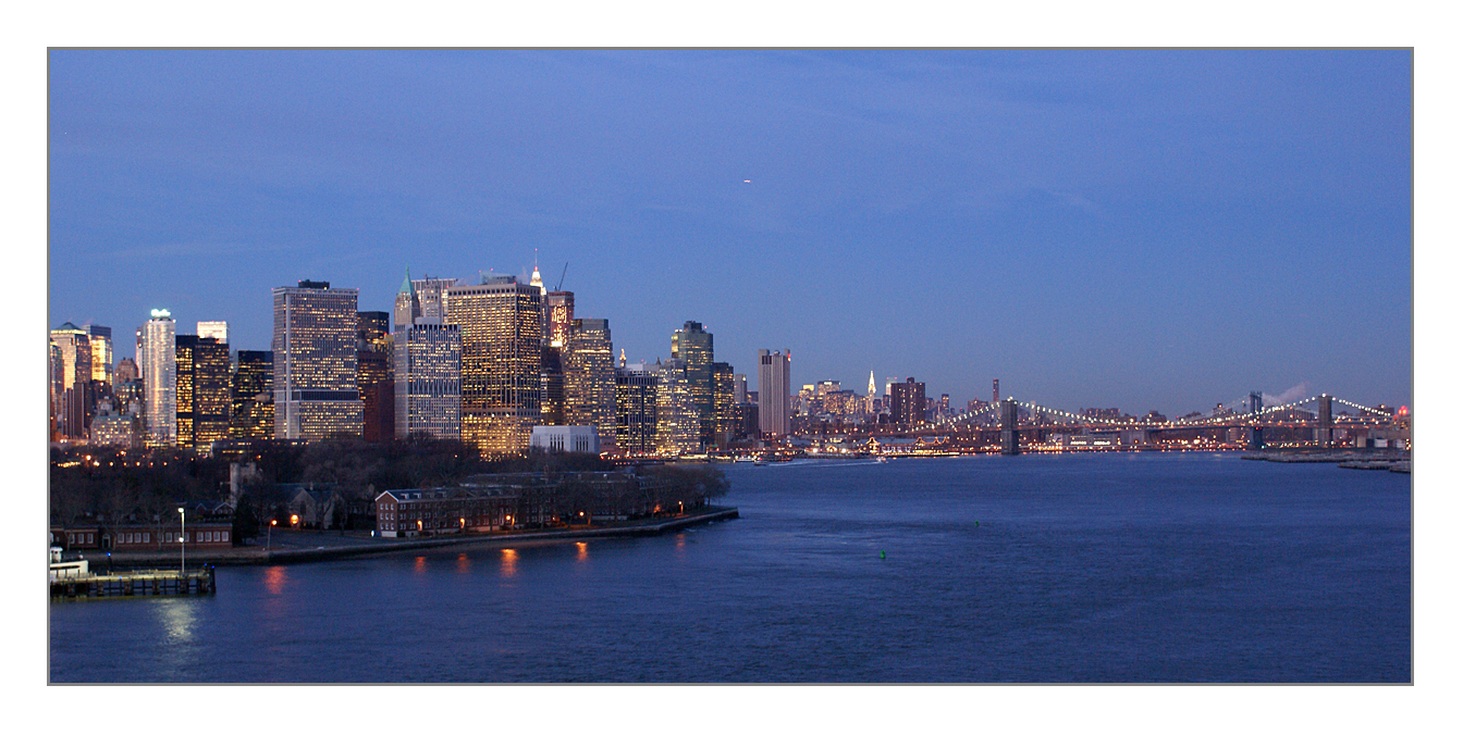 Blick auf Manhatten und Brooklynbridge