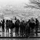 Blick auf Montmartre im Regen