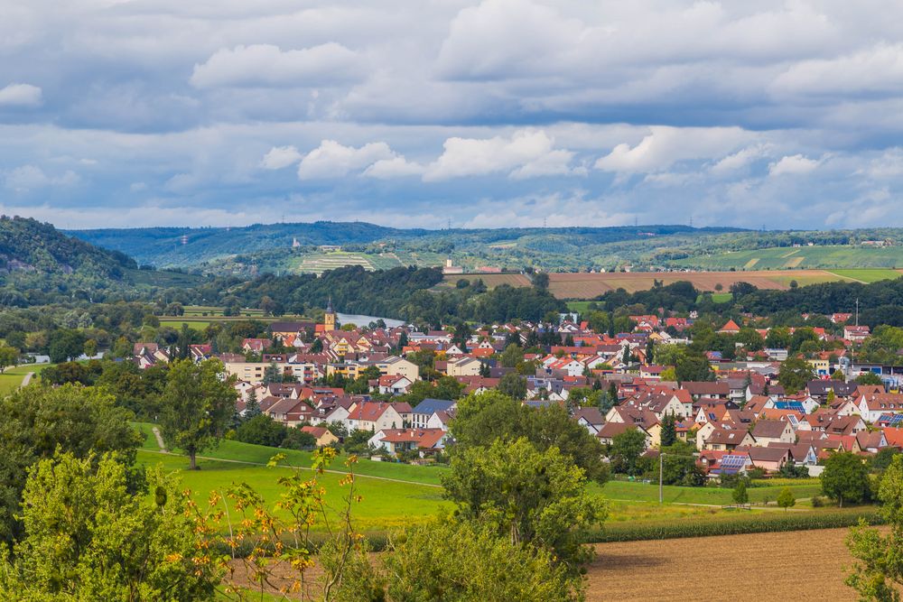 Blick auf Offenau am Neckar