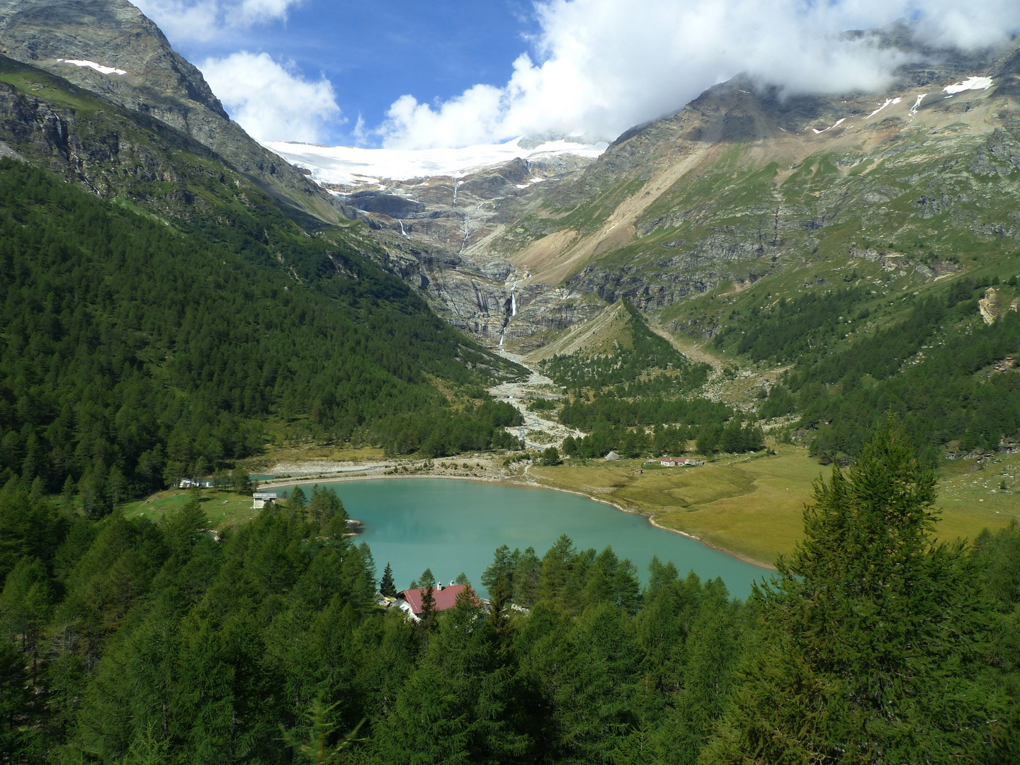 Blick auf Palü-See und Gletscher